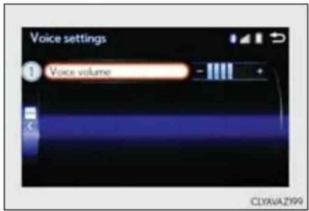 Voice settings 1 Voice volume - CLYAVA2199