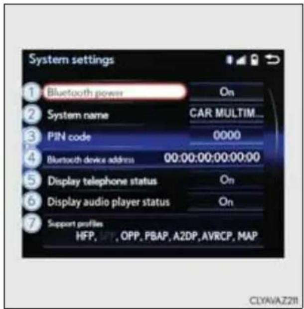 LEXUS IS 300h (2013) - Kā pārbaudīt un mainīt detalizētus Bluetooth® iestatījumus - 1