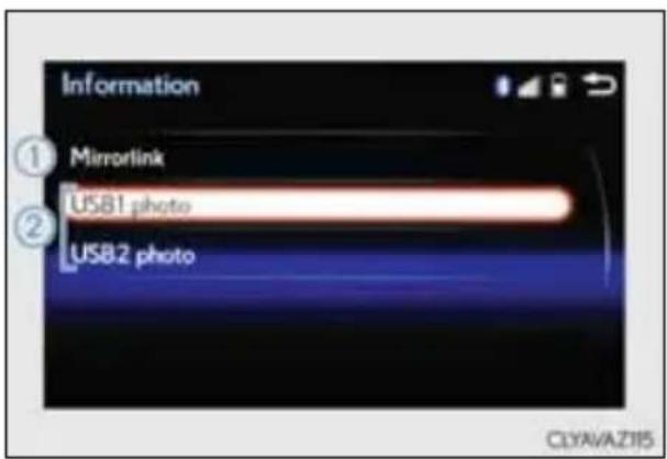 Information ① Mirrorlink USB1 photo ② USB2 photo CLYAVAZI15