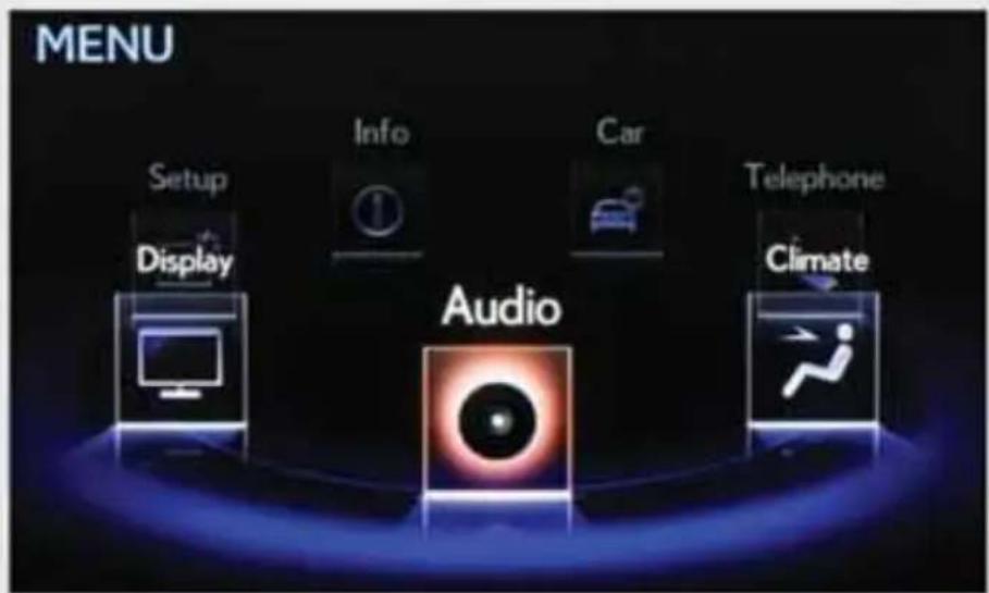 MENU Setup Info Car Display Audio Telephone Climate