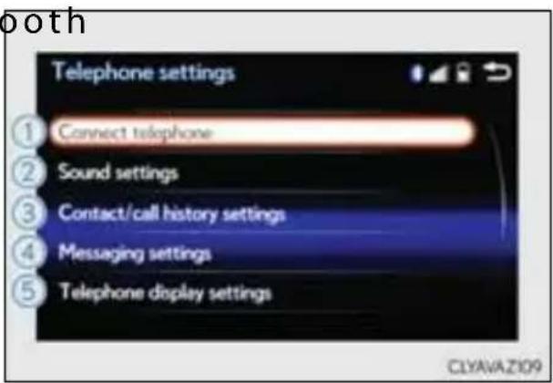 LEXUS IS 300h (2013) - Ekrāns "Telephone settings" (Tālruṇa iestatījumi). - 1
