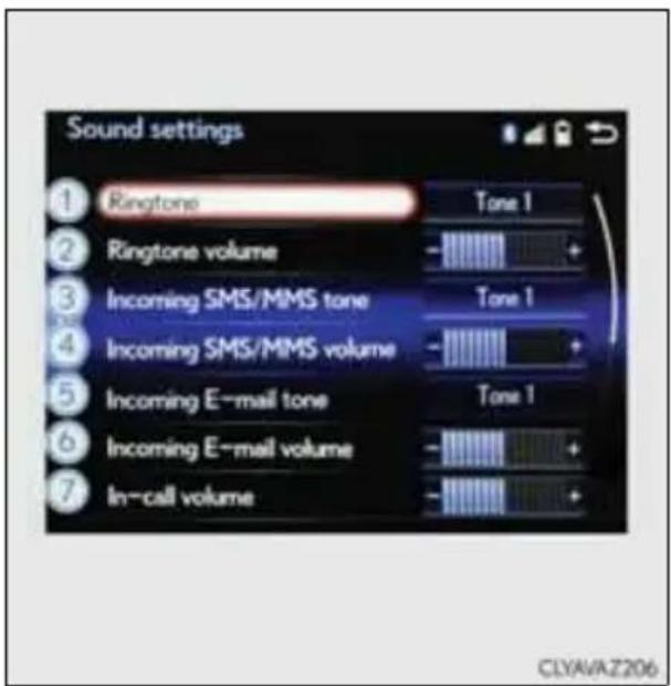 LEXUS IS 300h (2013) - Ekrāns "Telephone settings" (Tālruṇa iestatījumi). - 2