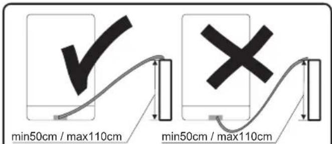 min50cm / max110cm min50cm / max110cm