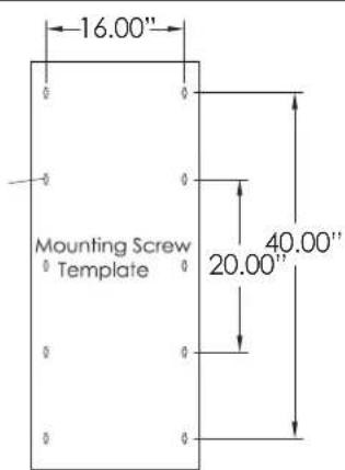 16.00" Mounting Screw Template 20.00" 40.00"