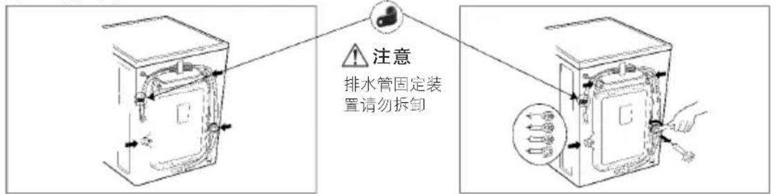 注意 排水管固定装 置请勿拆卸