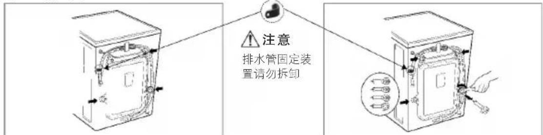 注意 排水管固定装 置请勿拆卸