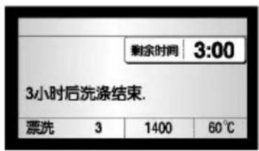 剩余时间 3:00 3小时后洗涤结束. 漂洗 3 1400 60℃