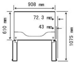 908 mm 72.3 mm 43 mm 610 mm 1075 mm
