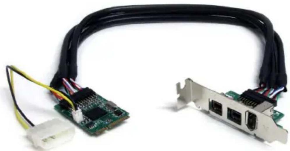 StarTech.com MPEX1394B3 - 3ポー2b 1a 1394 Mini PCI Express FireWire カードアダプタ - 1