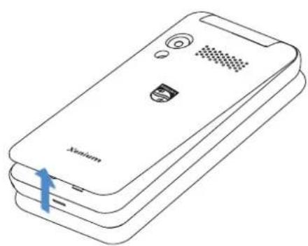 PHILIPS Xenium E2601 - Установка SIM-карт и зарядка аккумулятора - 1