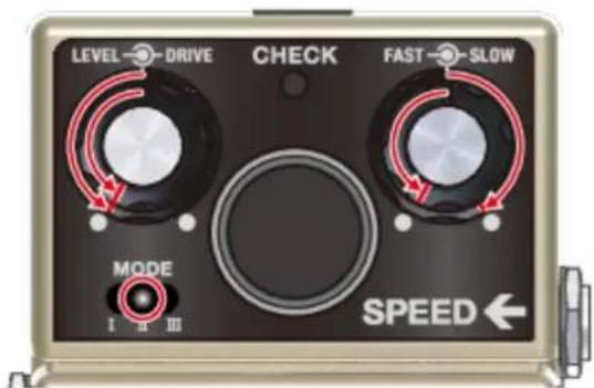 LEVEL DRIVE CHECK FAST SLOW MODE I III SPEED ←