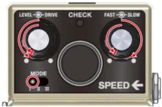 LEVEL DRIVE CHECK FAST SLOW MODE SPEED ←