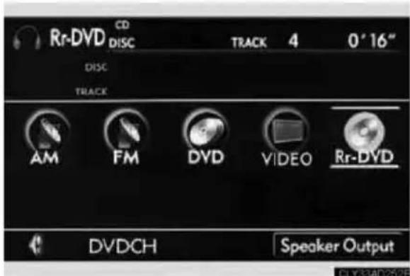 Rr-DVD CD DISC TRACK 4 0° 16" DISC TRACK AM FM DVD VIDEO Rr-DVD DVDCH Speaker Output CLY:83AD252F