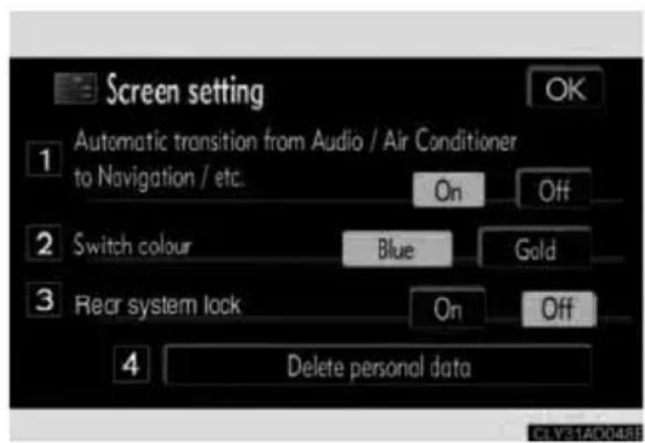 LEXUS LS 600h L (2007) - Skren Settings (Ekrāna iestatījumi) - 1
