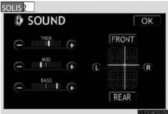 SOLIS2 SOUND OK TREB + - MID + - BASS - FRONT L R REAR C:\Y\34\0089\1