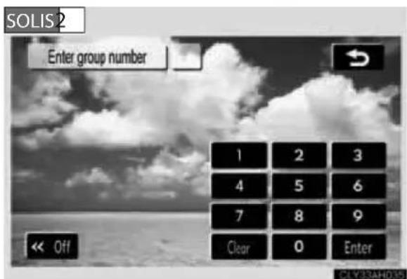 SOLIS 2 Enter group number 1 2 3 4 5 6 7 8 9 Clear 0 Enter
