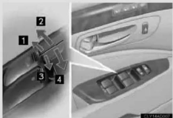 LEXUS LS 600h (2007) - 1-5.Logu un jumta lūkas atvēršana un aizvēršana Logi ar elektropievadu - 1