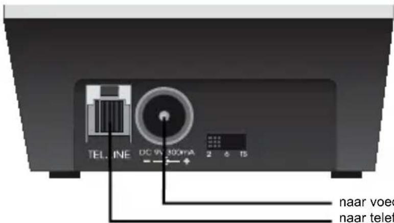 TEL.INE DC 9V 300mA 2 6 15 naar voec naar telef