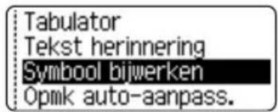 Tabulator Tekst herinnering Symbol bijwerken Opmk auto-aanpass.