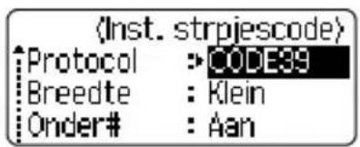 Protocol : CODE39 Breedte : Klein Onder# : Aan