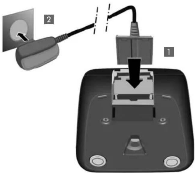 GIGASET C610A Silky - Lader (indien meegeleverd) aansluiten - 1