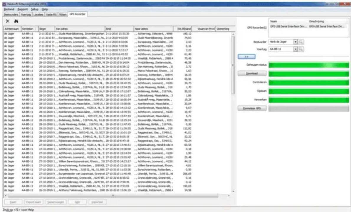 Nedsoft RittenRegistratie 2013 Pro - Plaats opmerking bij rit waarbij op knop is gedrukt - 1