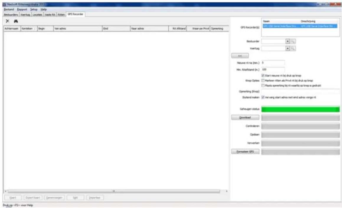 Nedsoft RittenRegistratie 2013 Pro - Downloaden van GPS recorder - 1
