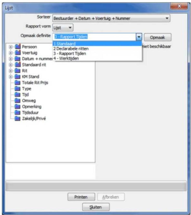 Nedsoft RittenRegistratie 2013 Pro - Rapport rien - 1