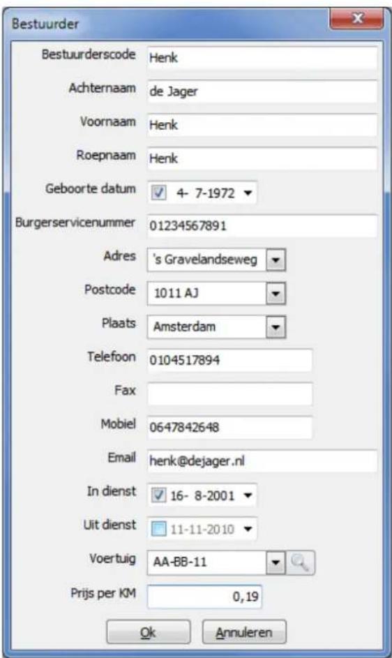 Nedsoft RittenRegistratie 2013 Pro - Nieuwe bestuurder aanmaken - 1