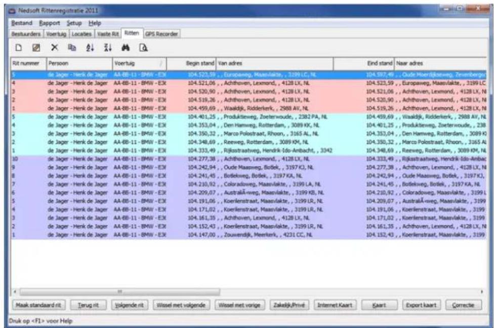 Nedsoft RittenRegistratie 2013 Pro - Knoppen - 1