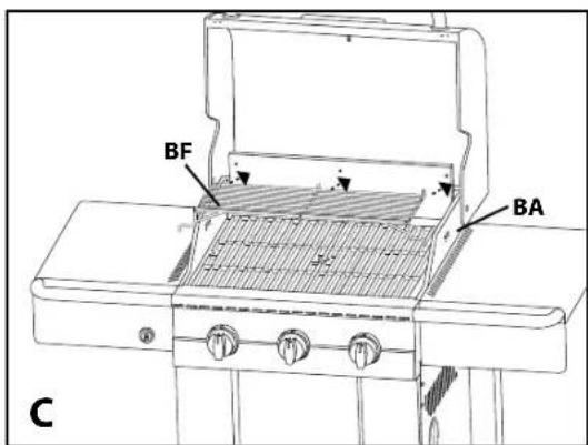 CUISINART Gourmet BQ600E - BIJ DEZE STAP ZIJN MINIMAAL 3 PERSONEN NODIG. PROBEER DE BARBECUE NIET IN UW EENTJE IN ELKAAR TE ZETTEN. DE ONDERDELEN ZIJN ZEER ZWAAR! - 33