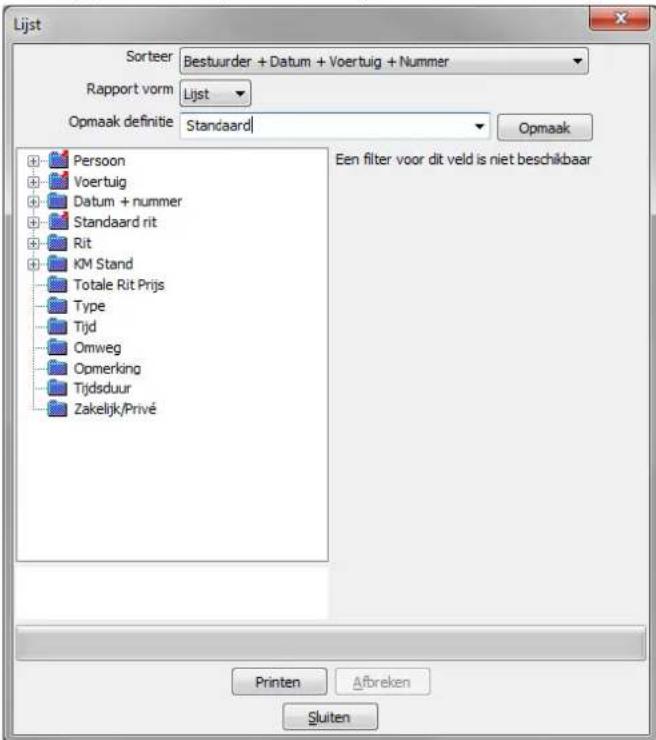 Nedsoft RittenRegistratie 2012 Pro - Rapport rien - 1