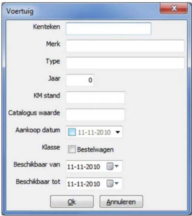 Nedsoft RittenRegistratie 2012 Pro - Voertuig invoeren: - 1