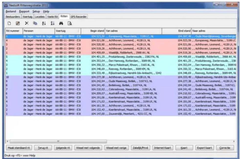 Nedsoft RittenRegistratie 2012 Pro - Knoppen - 1