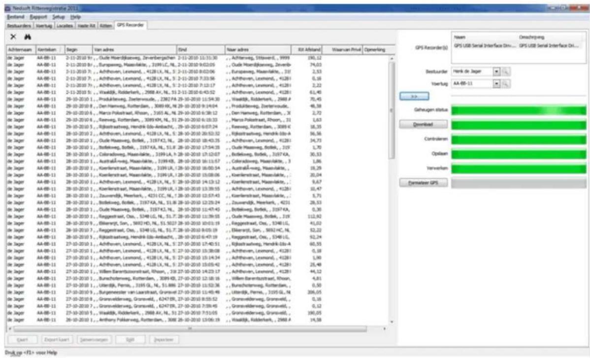 Nedsoft RittenRegistratie 2012 Pro - Plaats opmerking bij rit waarbij op knop is gedrukt - 1