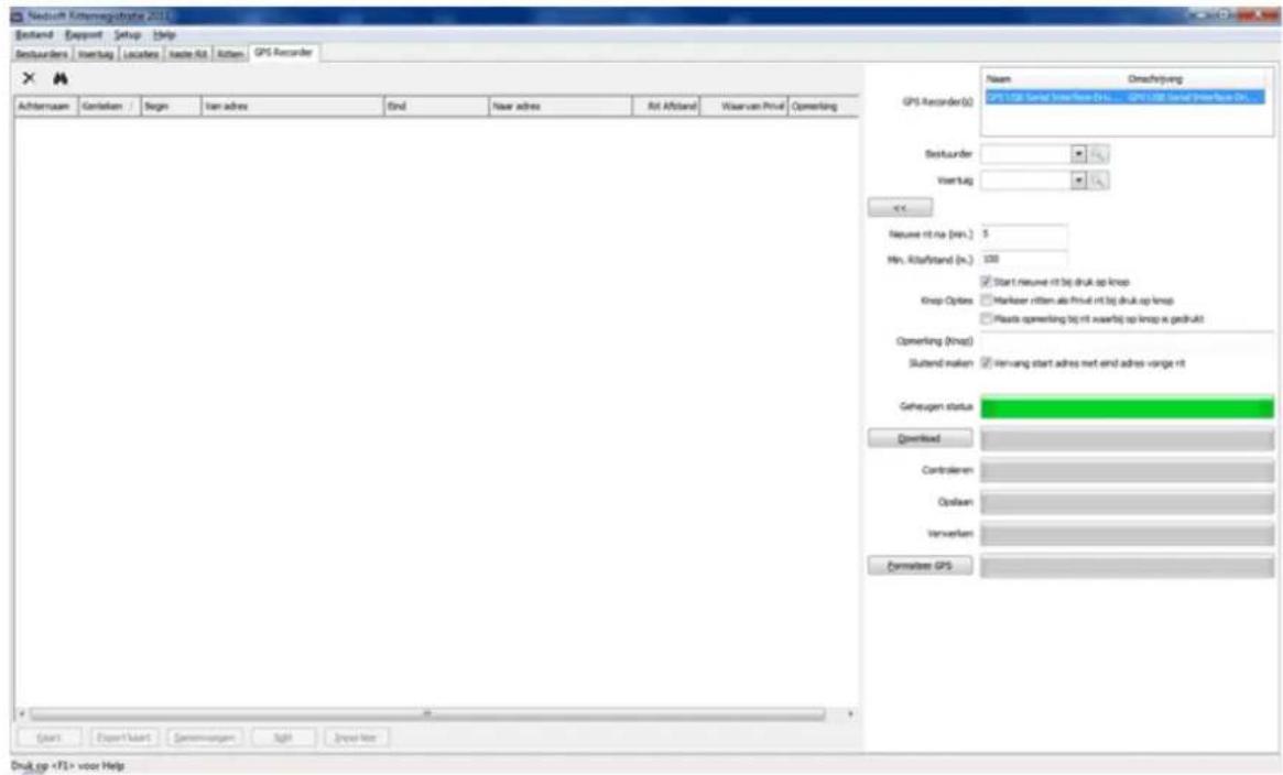 Nedsoft RittenRegistratie 2012 Pro - Downloaden van GPS recorder - 1
