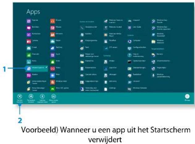 SAMSUNG NP700Z7CH - Een app aan het Startscherm toevoegen of verwijderen - 1
