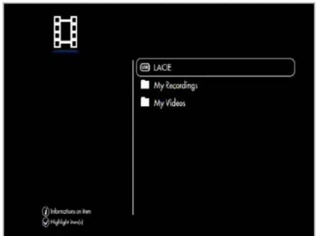 LACE My Recordings My Videos i Informations on Item Highlight item(s)