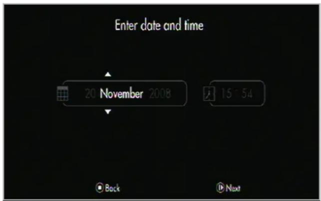 LACIE PLAY High Definition Media Player - Setupwizard: Datum en tijd - 1
