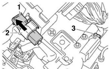 YAMAHA VMAX - Verwijderen van de accu - 3