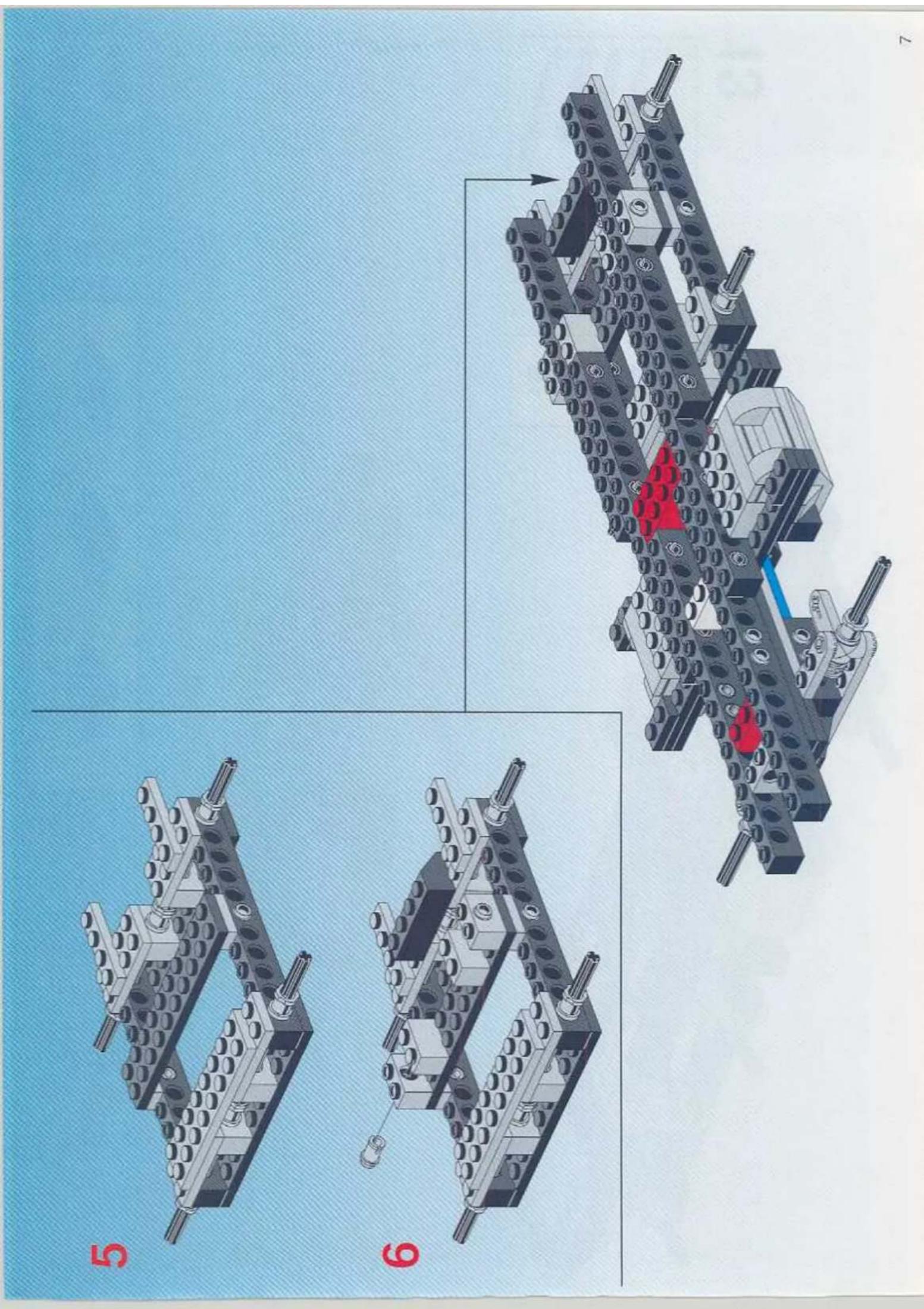 3D mechanical assembly diagram showing a multi-tiered robotic arm with labeled parts and a highlighted red component (no text or symbols present)