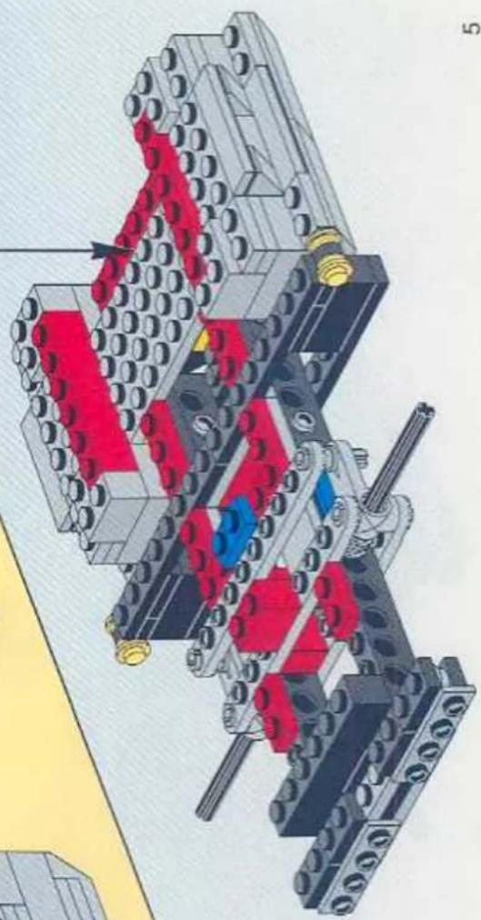 Exploded view diagram of a LEGO mechanical assembly (no text or labels visible)