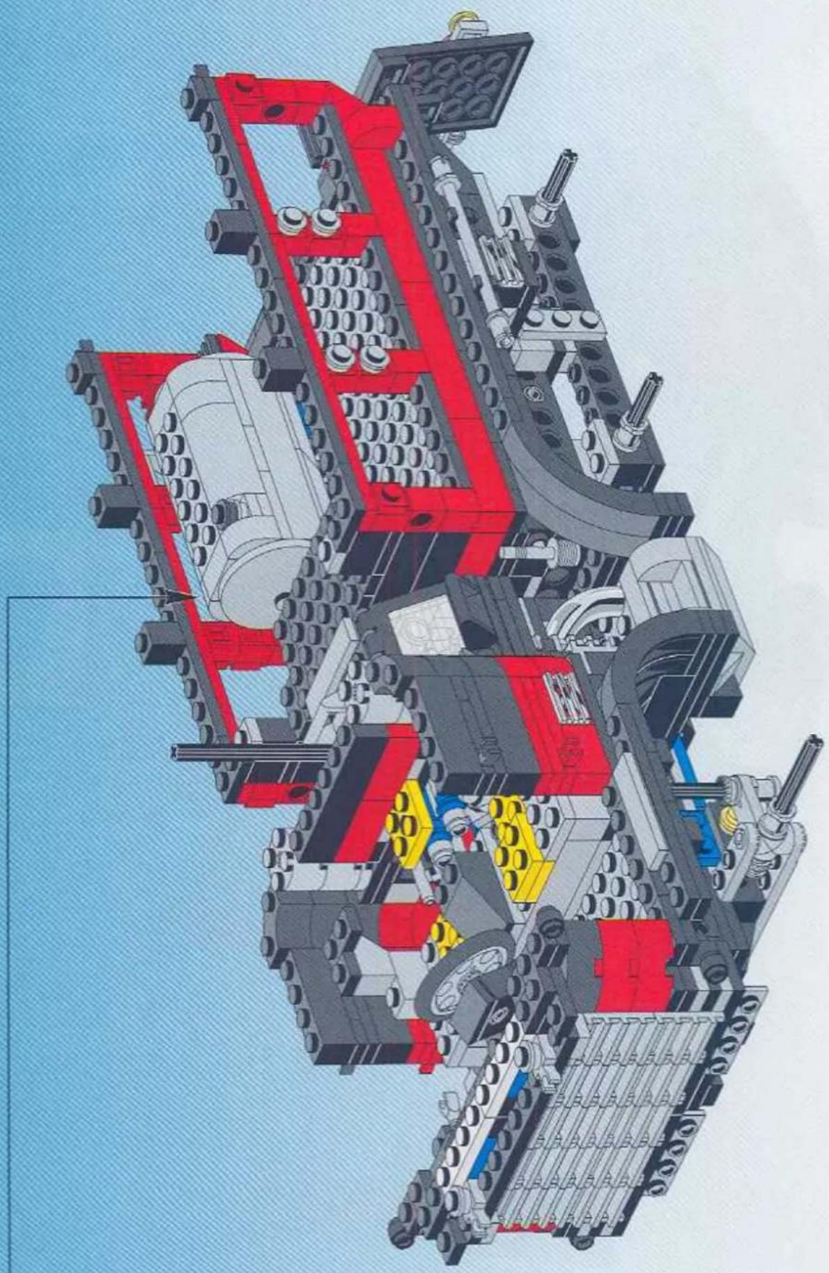 Cross-sectional diagram of a mechanical assembly with red and gray components, no visible text or symbols