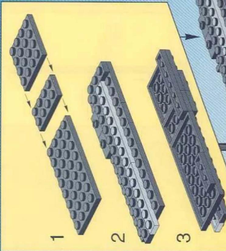 graph TD A["Step 1: Tower-like structure"] --> B["Step 2: Vertical axis"] B --> C["Step 3: T-shaped structure"]