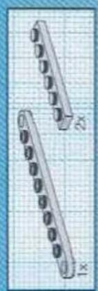 Two identical mechanical components with evenly spaced holes, shown on grid paper (no text or symbols)