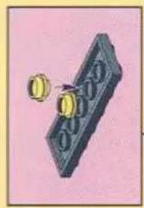 Illustration of a mechanical component with two yellow circular components attached to a black base (no text or symbols)