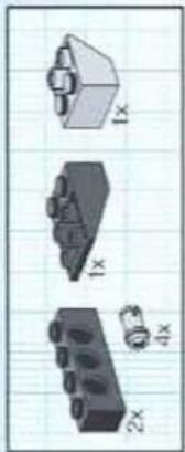Four 3D mechanical component diagrams on grid paper, showing different mounting features (no text or symbols)