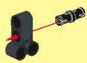 3D diagram of a mechanical component with a red arrow indicating direction (no text or symbols)