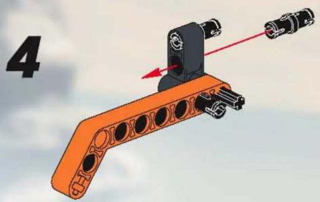 3D illustration of a firearm assembly with orange frame and red laser path, no text or symbols present
