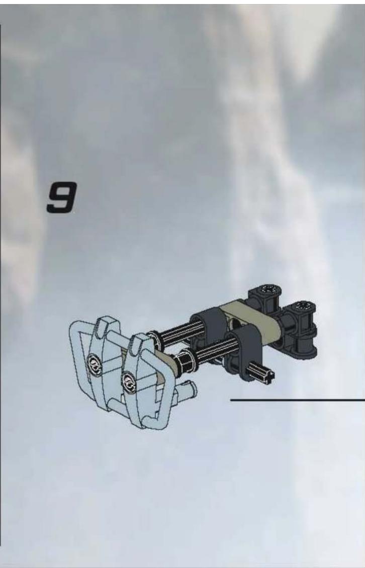 3D mechanical assembly diagram showing a shaft and housing component against a cloudy sky background (no text or symbols)